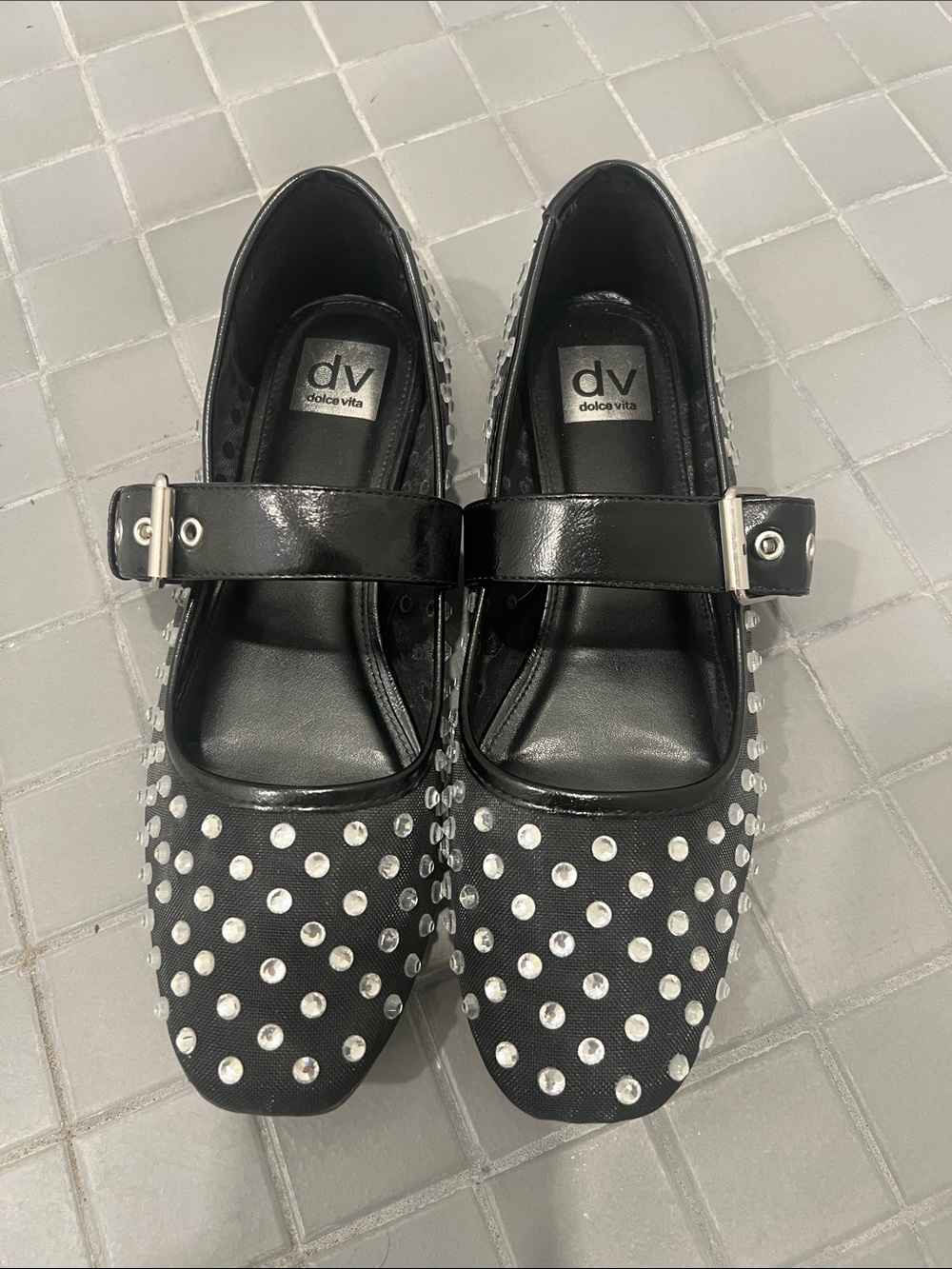Dolce Vita Women’s Black Studded Mary Jane Shoes